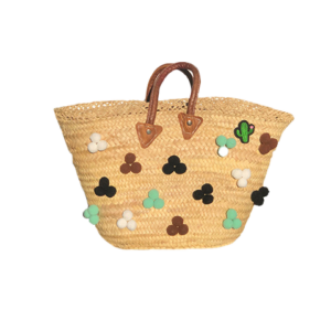 Green, Black & brown - Wicker bag
