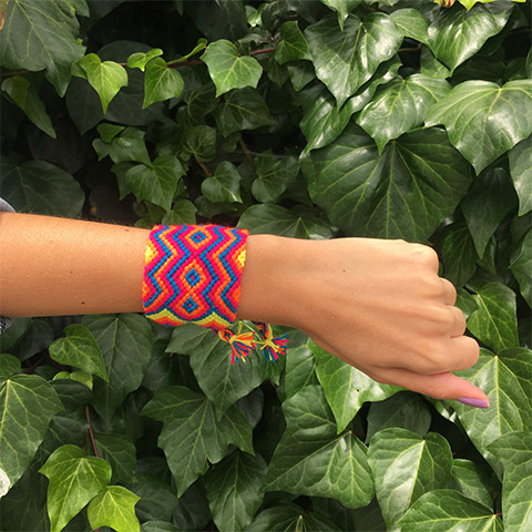 Red, Blue & Yellow Wayuu Bracelet - Image 2