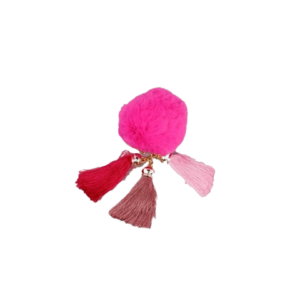 Pink Pom Pom Bag Charm