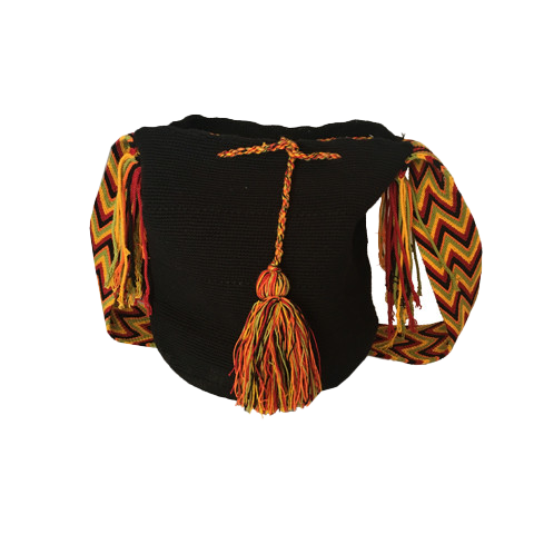 Black Mochila With Colorful Shoulder Strap - Image 2