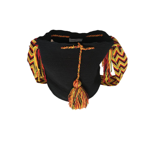 Black Mochila With Colorful Shoulder Strap