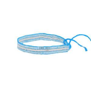 Light Blue and White Beaded Bracelet