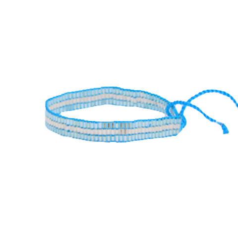 Light Blue and White Beaded Bracelet
