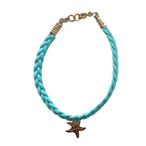 Turquoise Leather Gold Star