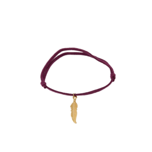 Purple Leather Gold Feather