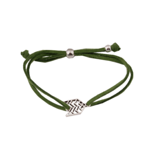 Green Leather Cat Charm
