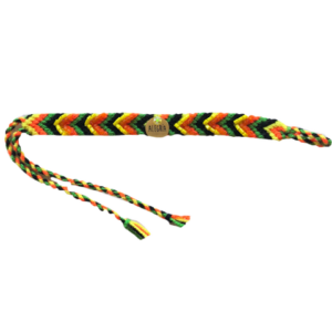 Yellow, Orange, Green, and Black Alegria Wayuu Bracelet