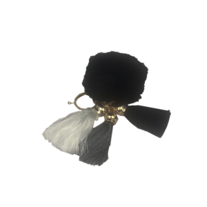 Black Pom Pom Bag Charm