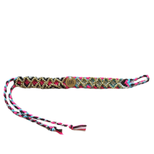 Brown, Pink, and Blue Love Wayuu Bracelet