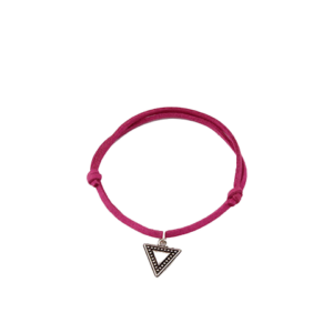 Pink Leather Silver Triangle