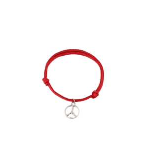 Red Leather Silver Love&Peace