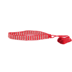 Red and White Beaded Bracelet