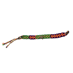 Green, Orange, and Purple Wayuu Bracelet