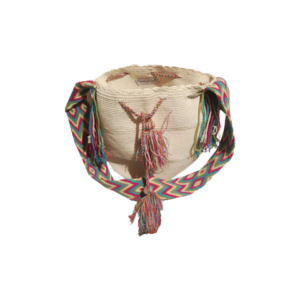 White Mochila With Colorful Shoulder Strap