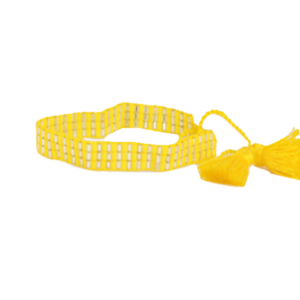 Yellow and White Beaded Bracelet